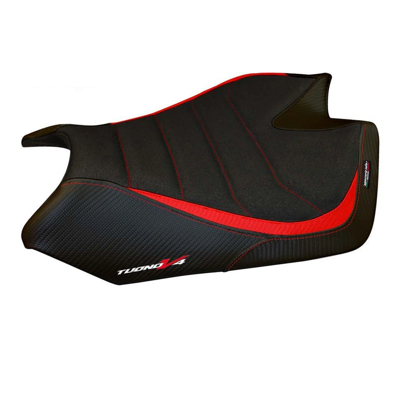 Aprilia Tuono V4 2011-2020 Seat Cover Tappezzeria Italia Ultragrip in Red and Black